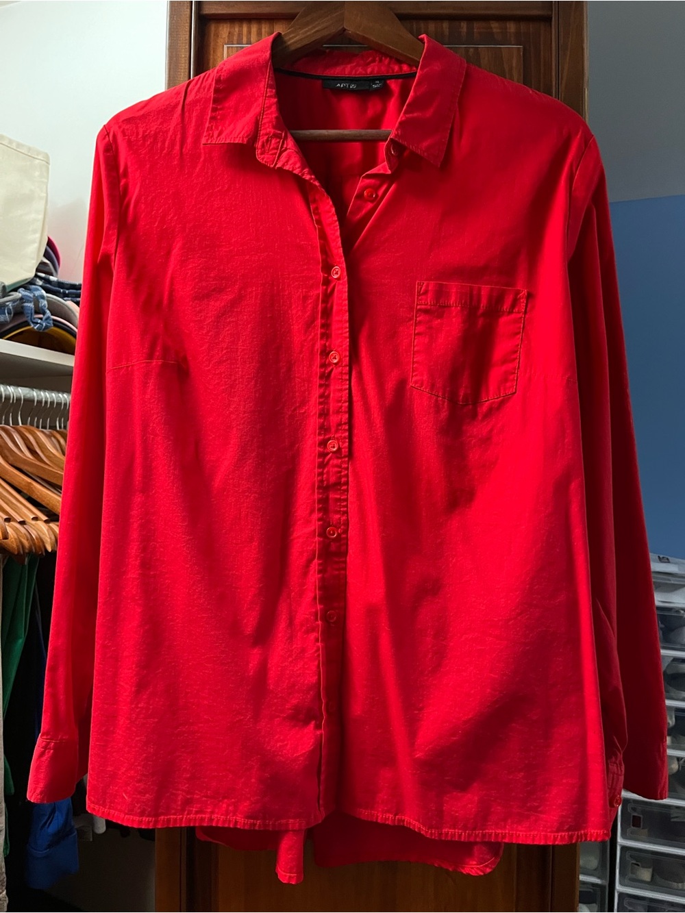 Apt. 9 Red Long-Sleeve Casual Button-Down Shirt